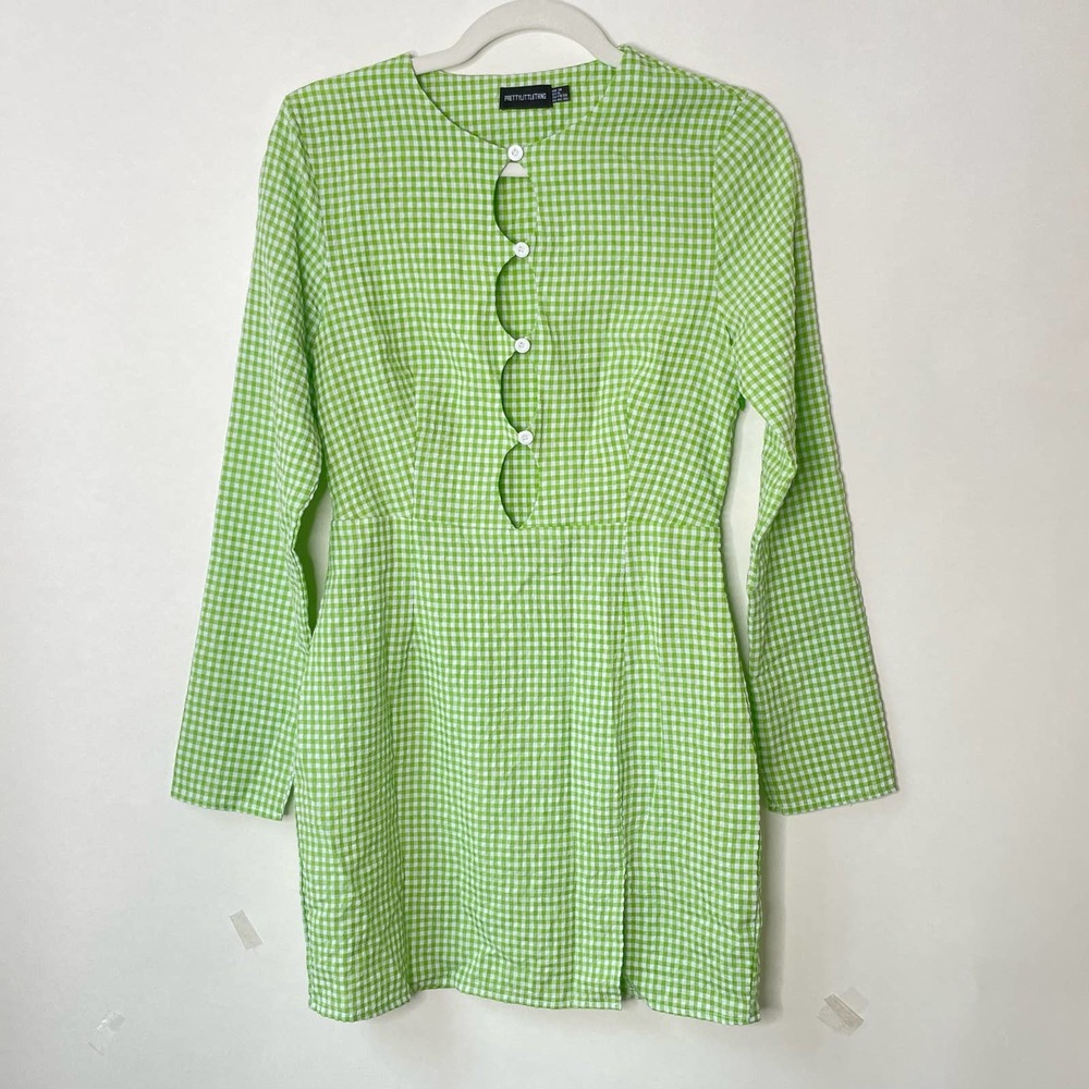 Women's Pretty Little Thing Gingham Y2k Dress Mini sz. 6 #KK